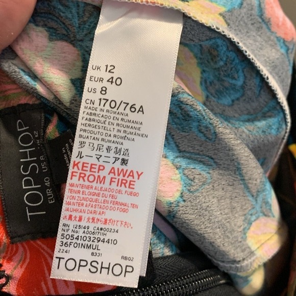 Topshop Floral Flare Pants - bold bohemian size 8 medium - Picture 6 of 7